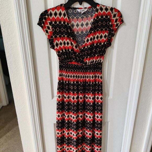 5th & Love Women's Geometric Maxi Dress Elastic Waist Size Small - Picture 1 of 5